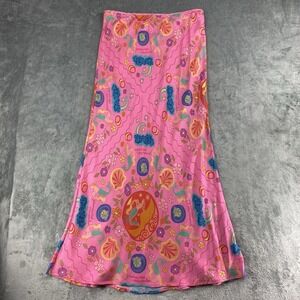 Spell & the Gypsy Skirt Womens Sz M Pink Aquarius Bias Maxi Mermaid Shells Beach